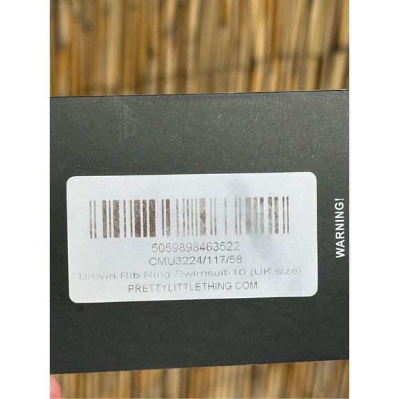 Prettylittlething Sexy Brown Rib Ring One Piece Size 10 - Picture 7 of 9